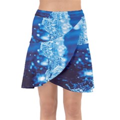Water Blue Wallpaper Wrap Front Skirt by artworkshop