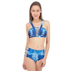 Water Blue Wallpaper Cage Up Bikini Set by artworkshop