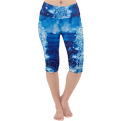 Water Blue Wallpaper Lightweight Velour Cropped Yoga Leggings by artworkshop