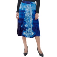 Water Blue Wallpaper Classic Velour Midi Skirt  by artworkshop
