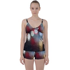 Rain On Window Tie Front Two Piece Tankini by artworkshop