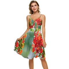 Gathering Sping Flowers Wallpapers Sleeveless Tie Front Chiffon Dress by artworkshop