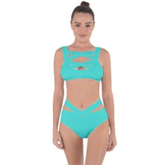 Turquoise	 - 	bandaged Up Bikini Set by ColorfulSwimWear