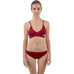 Red Wine	 - 	wrap Around Bikini Set by ColorfulSwimWear