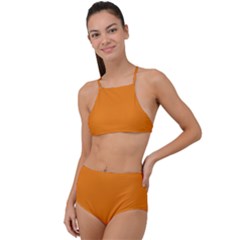 Apricot Orange	 - 	high Waist Tankini Set