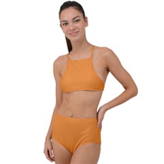 Deep Saffron Orange	 - 	high Waist Tankini Set by ColorfulSwimWear