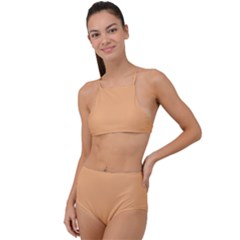 Mellow Apricot Orange	 - 	high Waist Tankini Set by ColorfulSwimWear