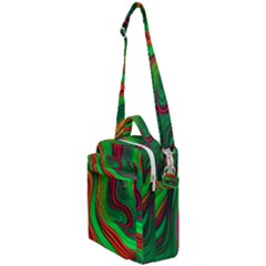 Background Green Red Crossbody Day Bag by Ravend
