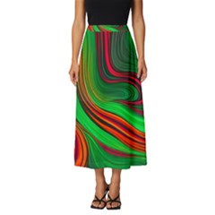 Background Green Red Classic Midi Chiffon Skirt