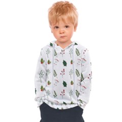 Leaves Mistletoe Plants Winter Kids  Overhead Hoodie