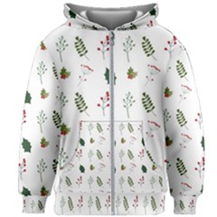 Leaves Mistletoe Plants Winter Kids  Zipper Hoodie Without Drawstring