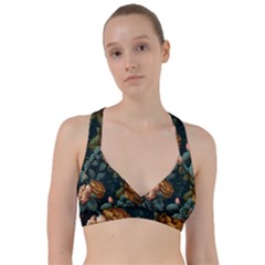 Floral Flower Blossom Turquoise Sweetheart Sports Bra