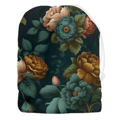 Floral Flower Blossom Turquoise Drawstring Pouch (3xl)