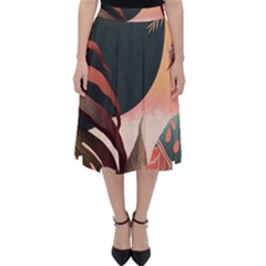 Ai Generated Leaves Foliage Plants Classic Midi Skirt by Ravend