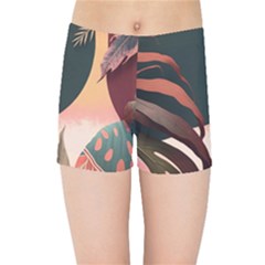 Ai Generated Leaves Foliage Plants Kids  Sports Shorts by Ravend