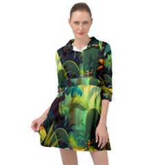 Jungle Rainforest Tropical Forest Mini Skater Shirt Dress