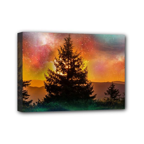 Tree Nature Landscape Fantasy Mini Canvas 7  X 5  (stretched)