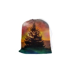 Tree Nature Landscape Fantasy Drawstring Pouch (small)