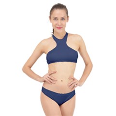 Space Cadet Blue	 - 	high Neck Bikini Set by ColorfulSwimWear