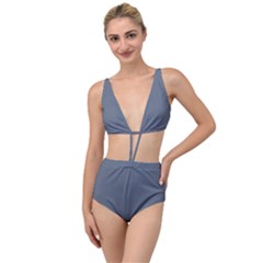 Jet Grey	 - 	tied Up Two Piece Swimsuit by ColorfulSwimWear