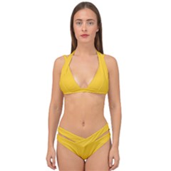 Dandelion Yellow	 - 	double Strap Halter Bikini Set by ColorfulSwimWear