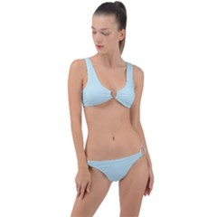 Pale Blue Lily	 - 	ring Detail Crop Bikini Set by ColorfulSwimWear