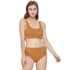 Ochre Orange	 - 	frilly Bikini Set by ColorfulSwimWear