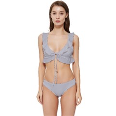 Harbor Mist Grey	 - 	low Cut Ruffle Edge Bikini Set