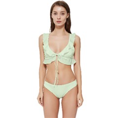 Nyanza Green	 - 	low Cut Ruffle Edge Bikini Set by ColorfulSwimWear