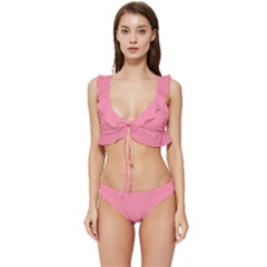 Schauss Pink	 - 	low Cut Ruffle Edge Bikini Set