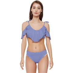 Jacaranda Purple	 - 	ruffle Edge Tie Up Bikini Set by ColorfulSwimWear