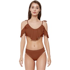 Sugar Brown	 - 	Ruffle Edge Tie Up Bikini Set