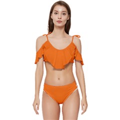 Just Orange	 - 	ruffle Edge Tie Up Bikini Set by ColorfulSwimWear
