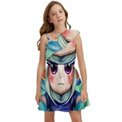 Shroom Mushrooms Kids  One Shoulder Party Dress by GardenOfOphir