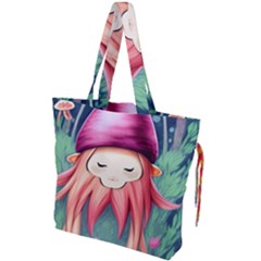 Toadstool Necromancy Mojo Drawstring Tote Bag by GardenOfOphir