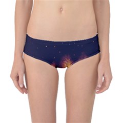 Night Houses River Bokeh Leaves Classic Bikini Bottoms by Ravend