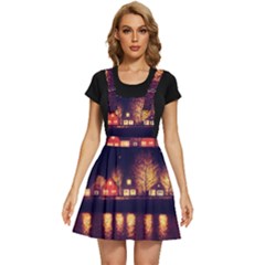 Night Houses River Bokeh Leaves Apron Dress