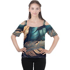 Ai Generated Leaves Foliage Plants Cutout Shoulder Tee