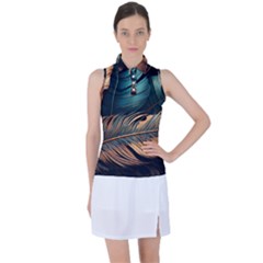 Ai Generated Leaves Foliage Plants Women s Sleeveless Polo Tee by Ravend