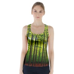 Green Forest Jungle Trees Nature Sunny Racer Back Sports Top