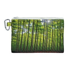 Green Forest Jungle Trees Nature Sunny Canvas Cosmetic Bag (large)