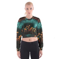 Mushroom Giant Explore 3d Cropped Sweatshirt by Ravend