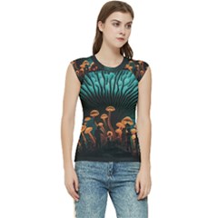 Mushroom Giant Explore 3d Women s Raglan Cap Sleeve Tee