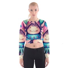 Shroom Magic Conjure Charm Cropped Sweatshirt by GardenOfOphir