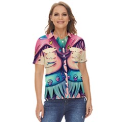 Shroom Magic Conjure Charm Women s Short Sleeve Double Pocket Shirt