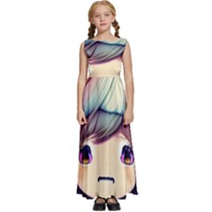 Enchantment Mushrooms Kids  Satin Sleeveless Maxi Dress by GardenOfOphir