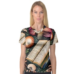 Conjure Mushroom Charm Spell Mojo V-Neck Sport Mesh Tee