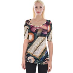 Conjure Mushroom Charm Spell Mojo Wide Neckline Tee