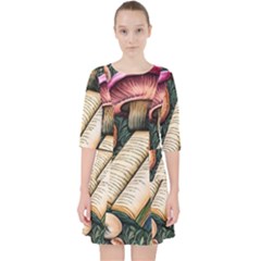 Conjure Mushroom Charm Spell Mojo Quarter Sleeve Pocket Dress