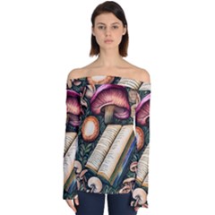 Conjure Mushroom Charm Spell Mojo Off Shoulder Long Sleeve Top